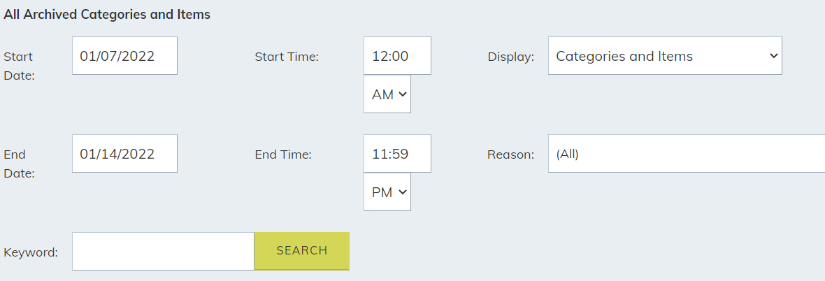 News Flash Archive Search
