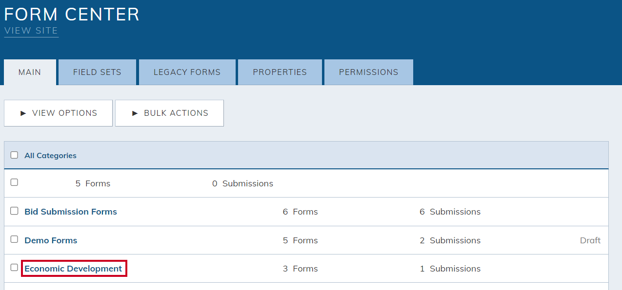 Select the desired Category