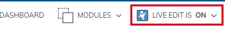 Ensure that Live Edit is ON
