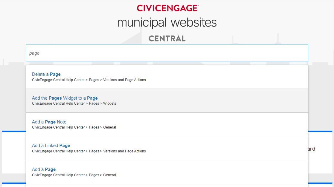 Search bar on the help center.