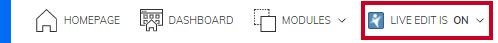 Live Edit state toggled to ON.