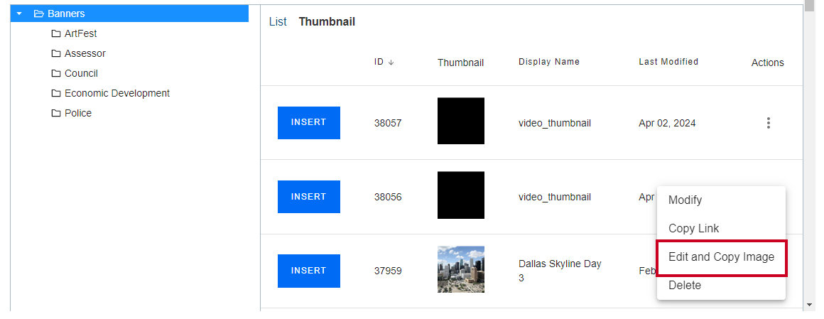 Edit and Copy Image menu option.