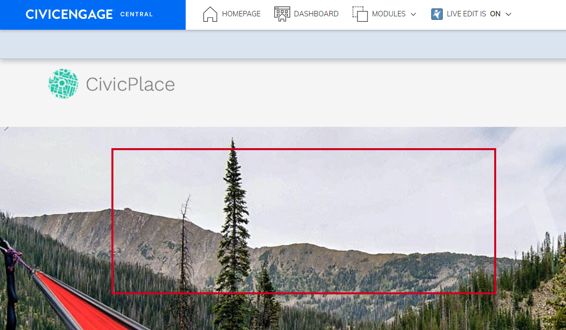 Highlight showing where the banner image is located.
