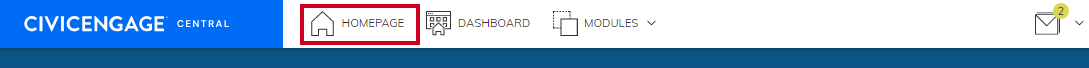 homepage button in top left corner of page