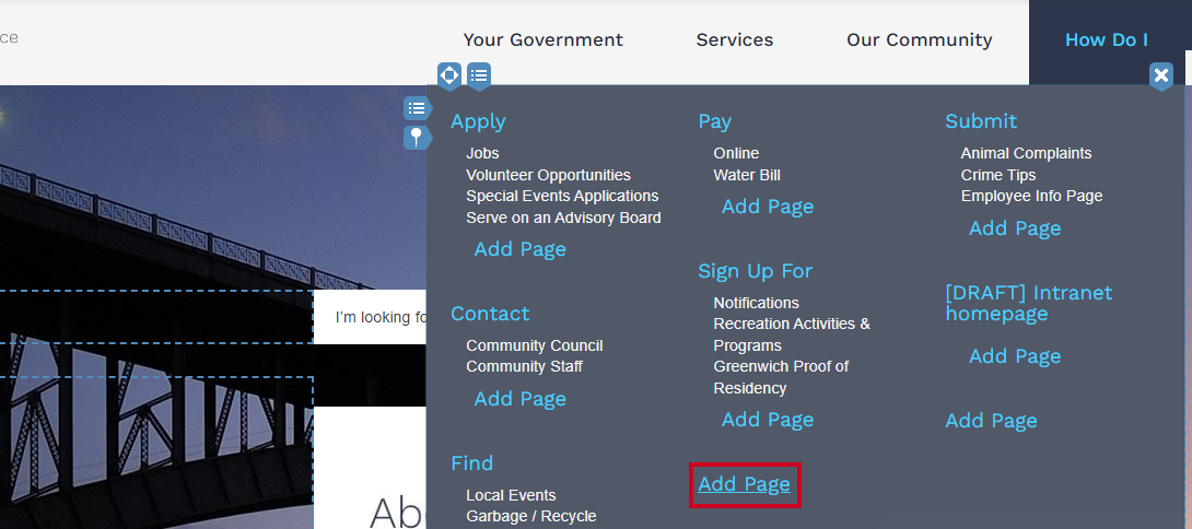 add page link in mega menu.