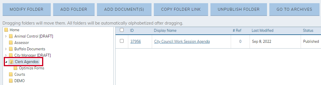 select folder