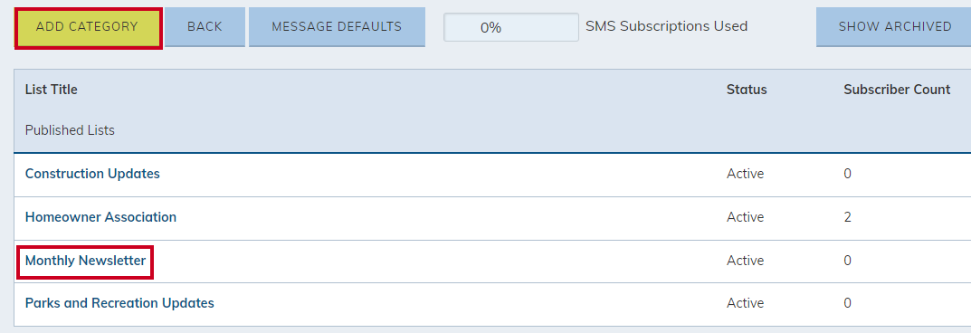 select category