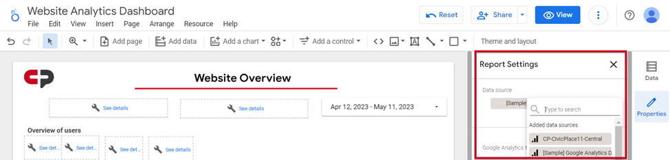 The window labeled Report Settings.