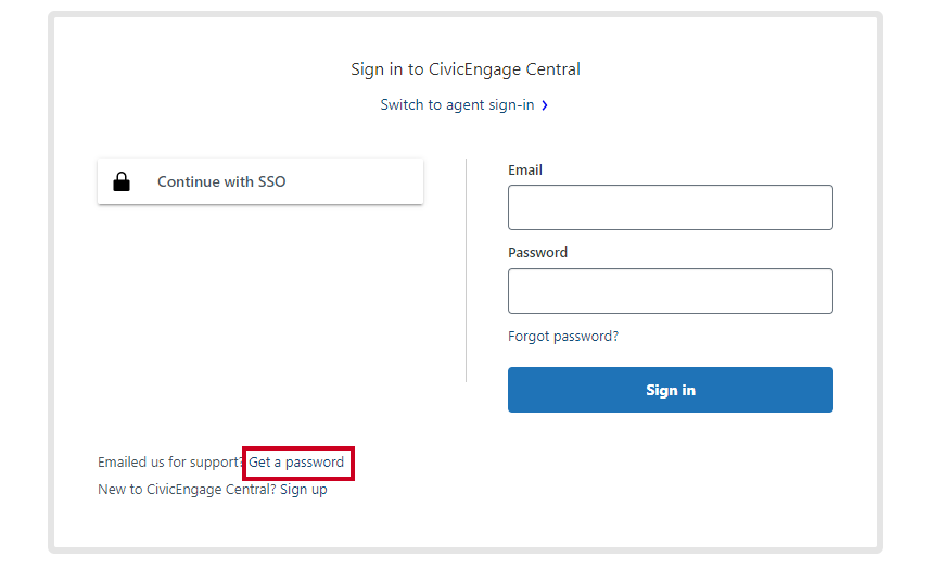 get a password link.