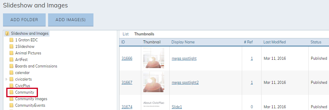 community folder.