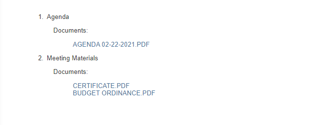 html agenda packet