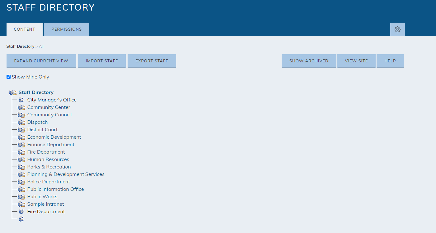 staff directory backend.