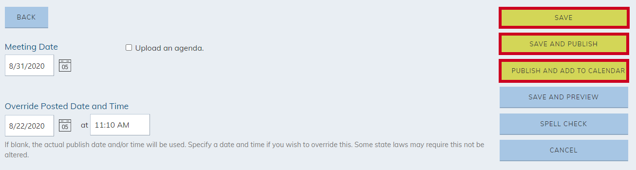Select the Save Option