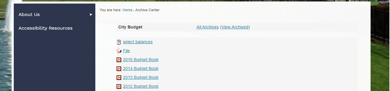 Front end view of items ordered by date.