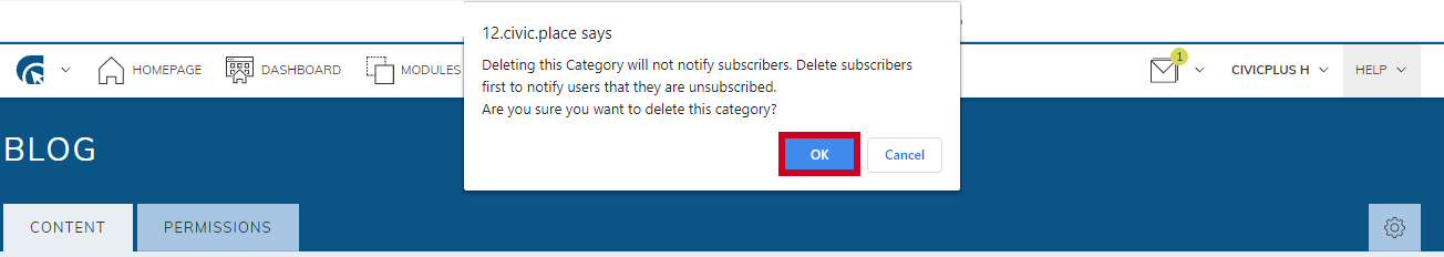 ok to delete category and subscribers