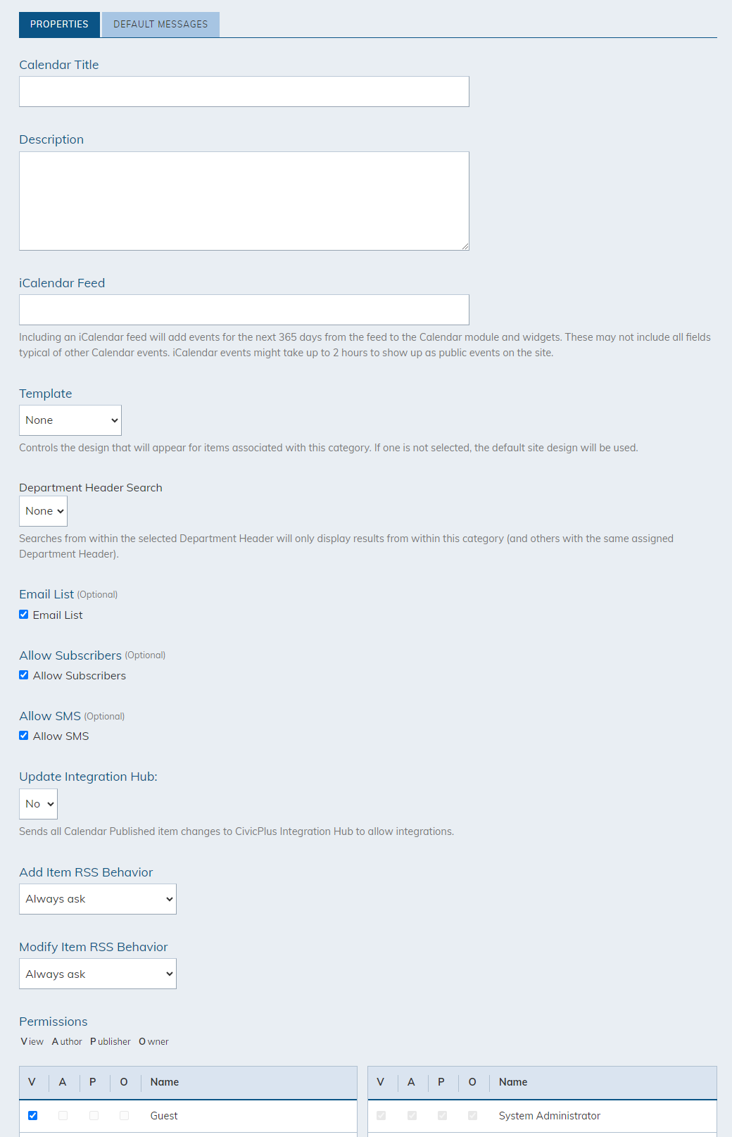 new calendar fields.