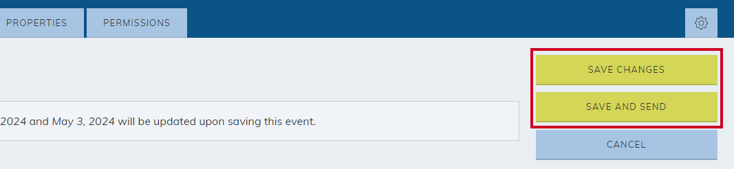 Save Changes or Save and Send.