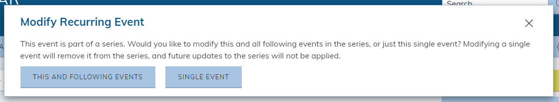 Modify recurring event options.
