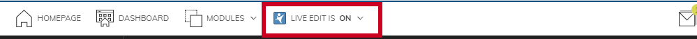 Live Edit state toggled to ON.