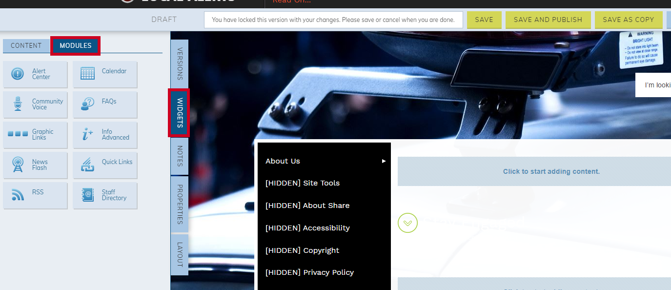 widgets modules
