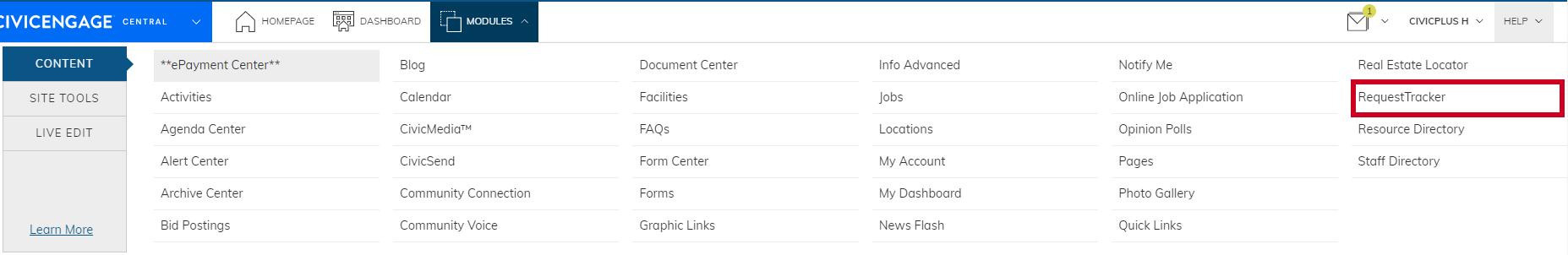 Navigate to Request Tracker