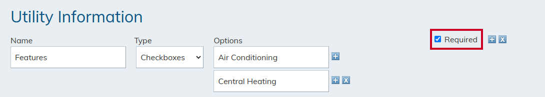 Required checkbox.