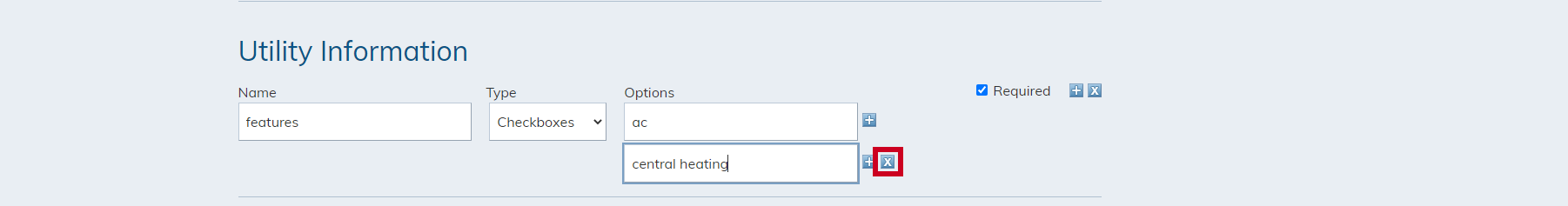 delete option
