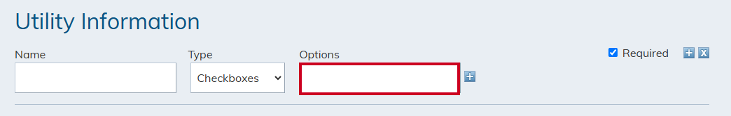 Options field.