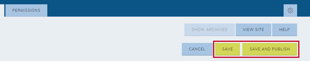 Save buttons.