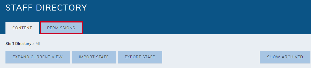 permissions tab.