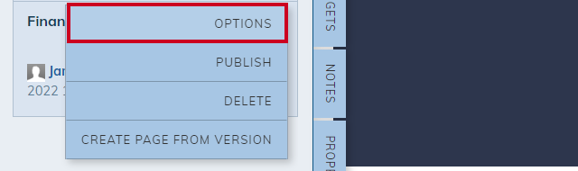 options button.