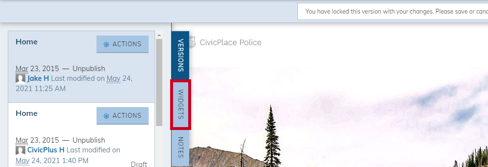 navegar a widgets
