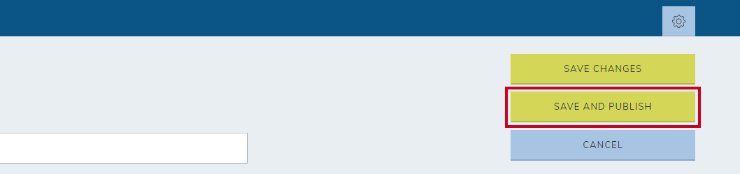 Save and publish button.