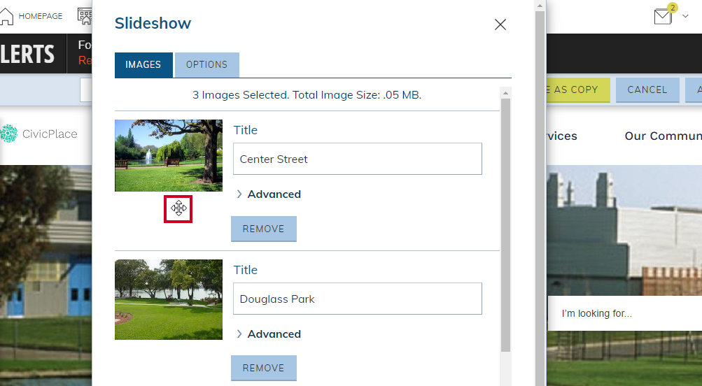 drag and drop style tool on image.