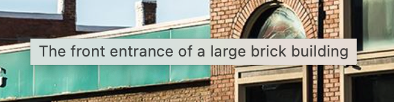 The Alt Text example reads 'The front entrance of a large brick building'.