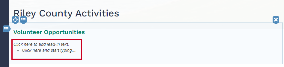 list text area.