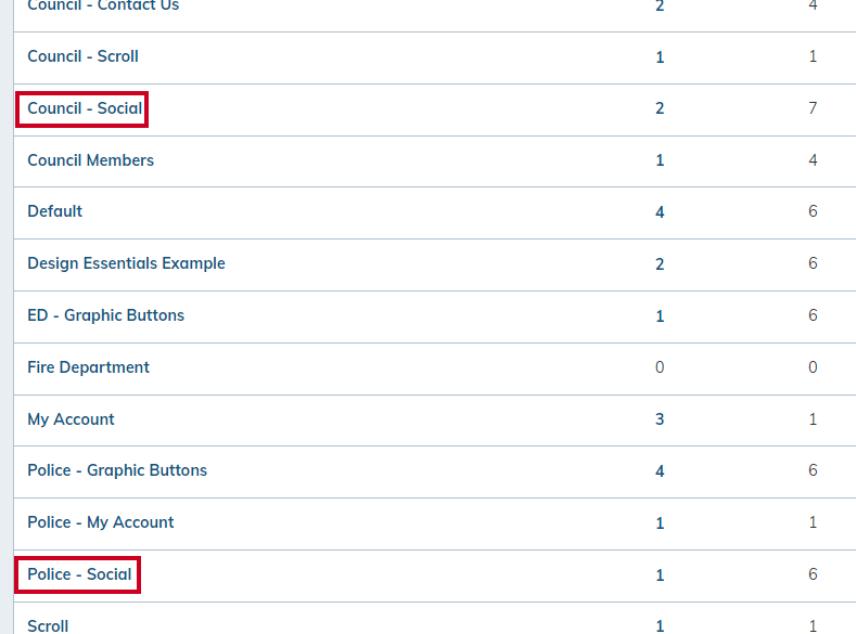 An example of multiple categories labeled Social.