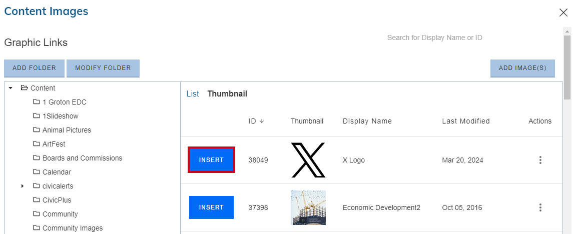 The Search bar in the top right corner, or the folders on the left-hand side under the Add Folder button.