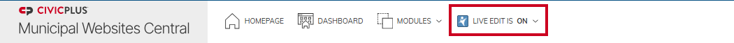 Live Edit On button in toolbar at the top of the page.