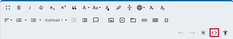 Web Central Editor Widget Code View Button.