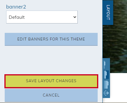 Web Central, Live Edit Pane, Layout Tab, Save Layout Changes Button.