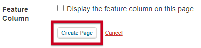 Web Central, New Page Dialog, Create Page Button.