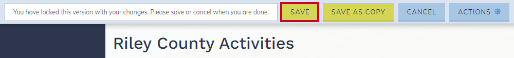 Once the image has been added to the page, the Save button will save the changes made.
