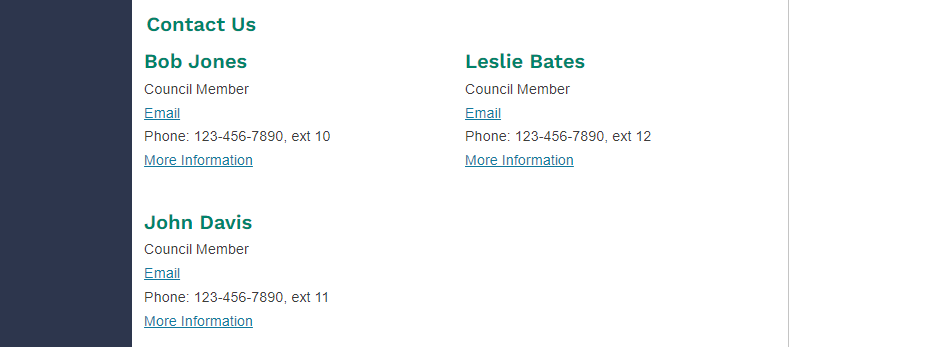 Staff directory widget example.