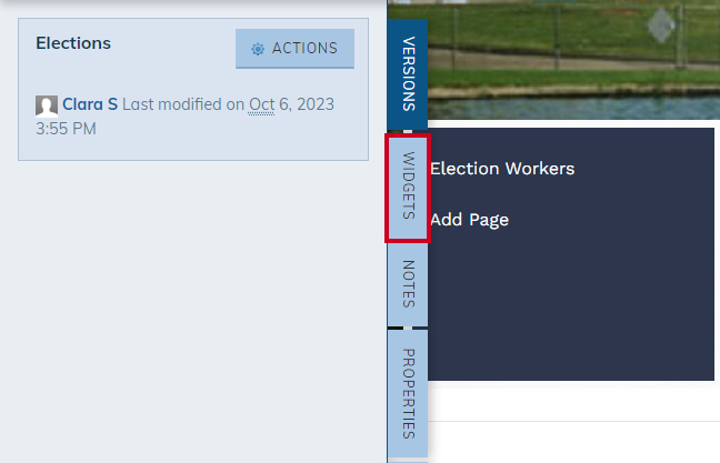 Widgets tab.