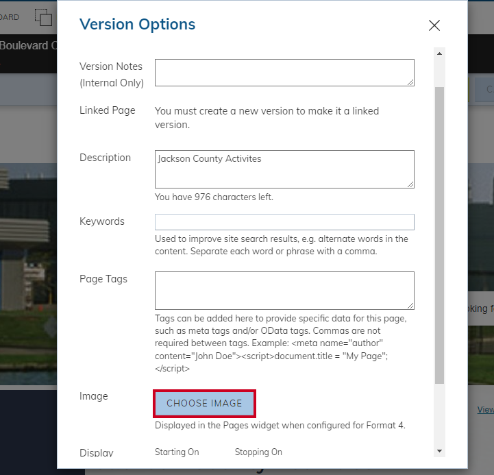 choose image button.