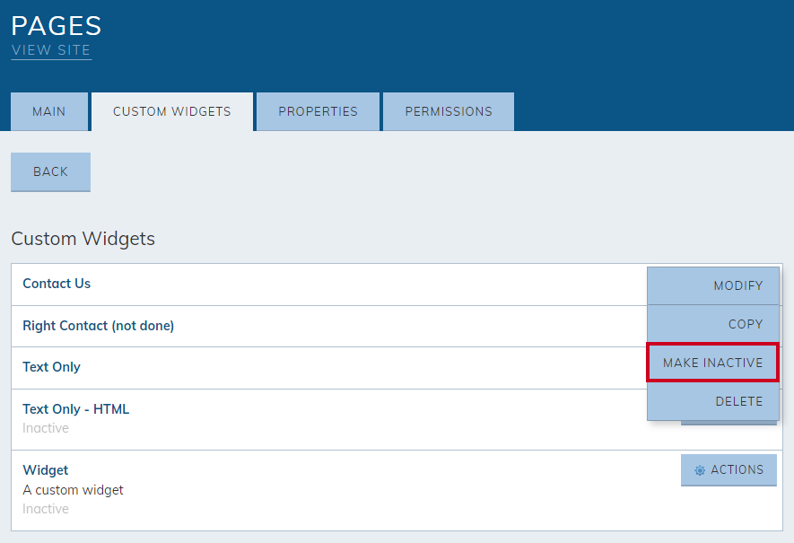 Make Inactive option.