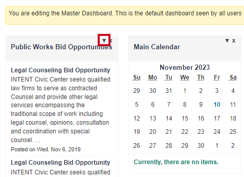 The options button can be expanded to allow several administrative options.