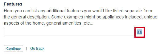 Front End Add Feature Field (+) Button.