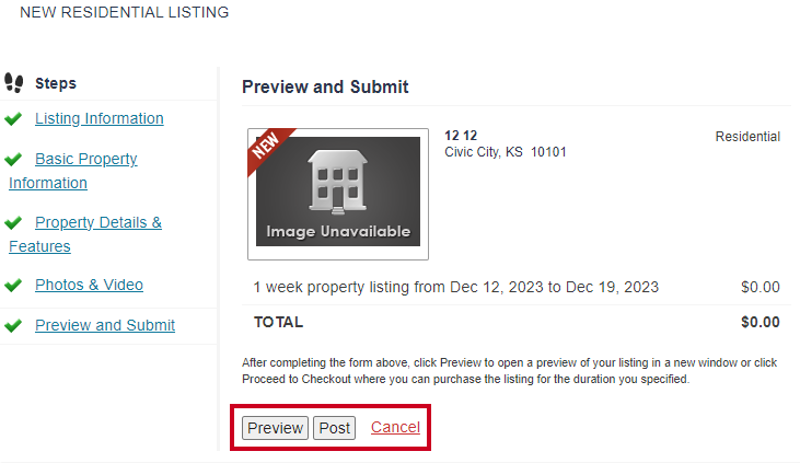 Front End Preview and Submit Buttons.
